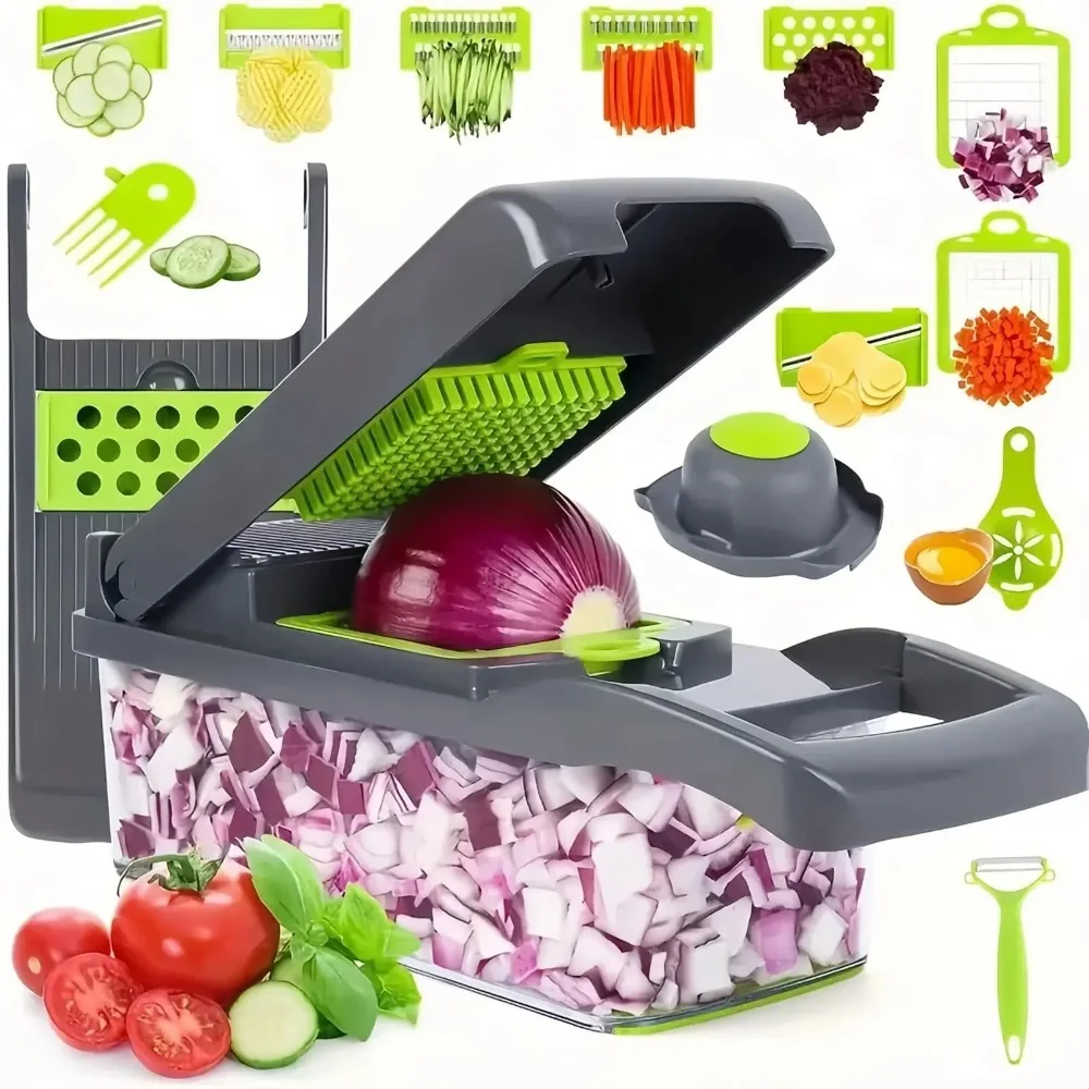 Korean Kitchen Gadgets - Chopper Vegetal Multifuncional com Alça, Grelha