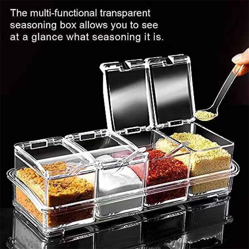 Korean Kitchen Gadgets - Caixa de tempero transparente conjunto de