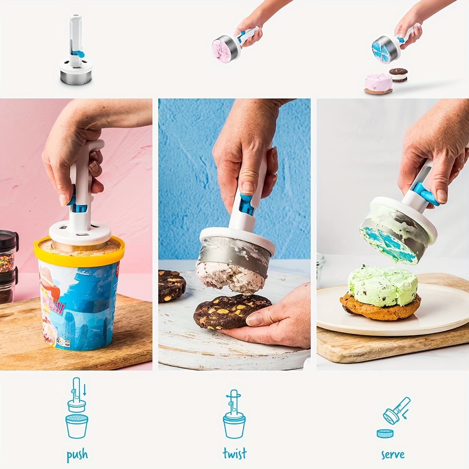 Kitchen Gadgets Essential - Colher de sorvete ergonômica – Design