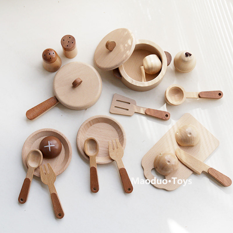 Kitchen Gadgets Gift - Conjunto de cozinha infantil de madeira