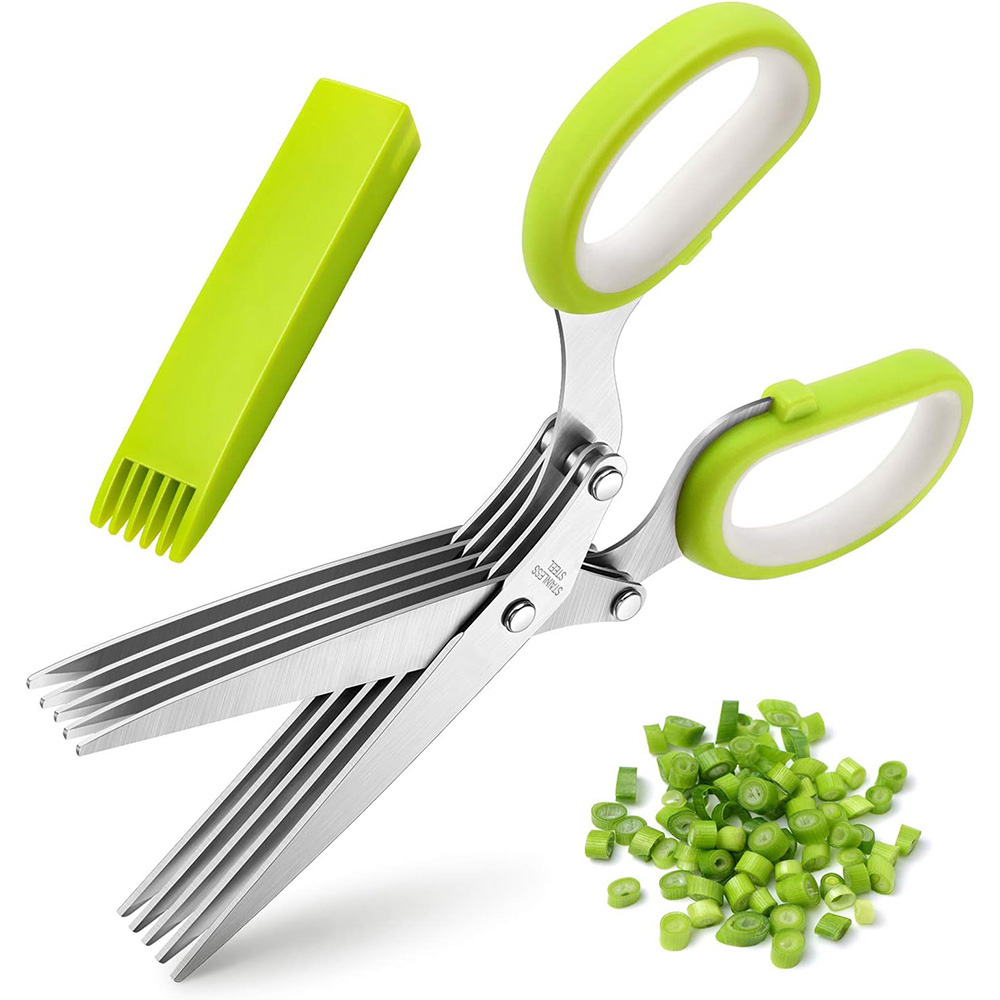 Herb Scissors 5 Blade - Tesoura de ervas de aço inoxidável,