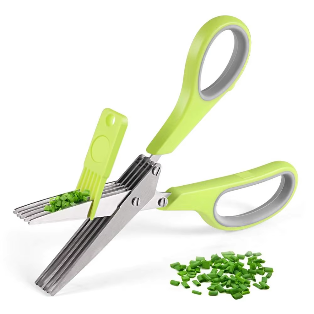 Herb Scissors 5 Blade - Aço inoxidável Erva e Cebola Tesoura