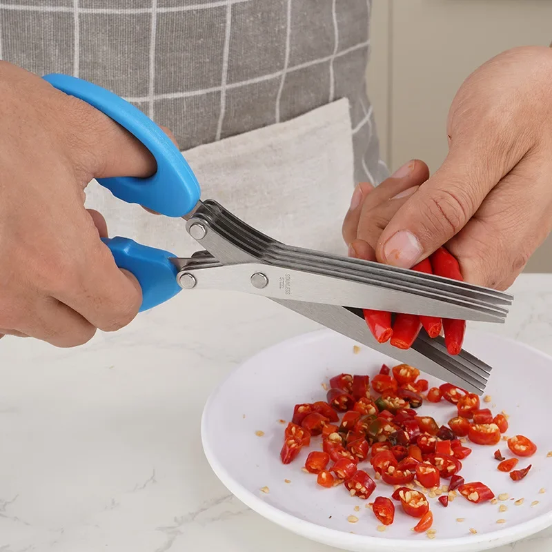 Herb Scissors 5 Blade - Tesoura de cozinha multifuncional, facas de