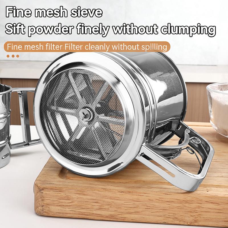 Peneira de Farinha de Aço Inox - Kitchen Hand Gadgets avaliação e preço