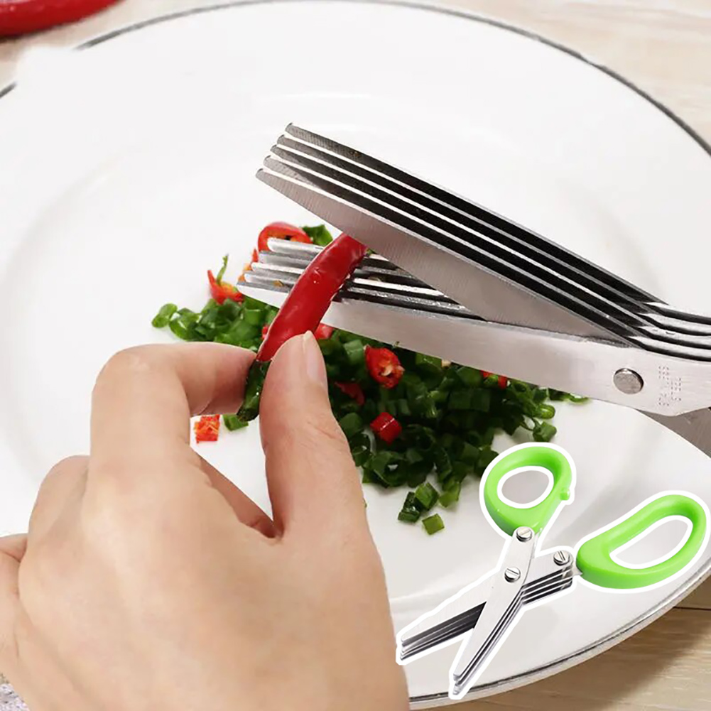 Tesoura de ervas em aço inoxid - Herb Scissors 5 Blade avaliação e preço