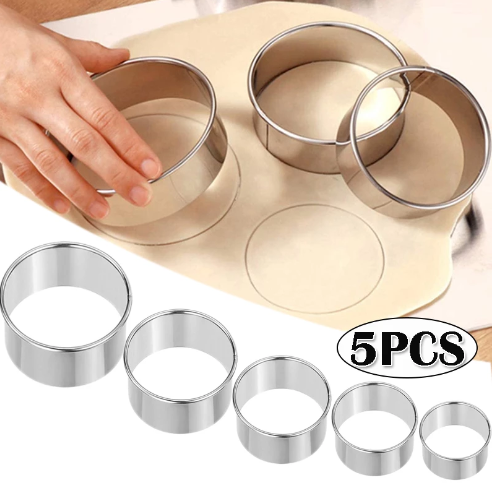 5 pçs redondo de aço inoxidáve - Kitchen Gadgets For Cooking avaliação e preço