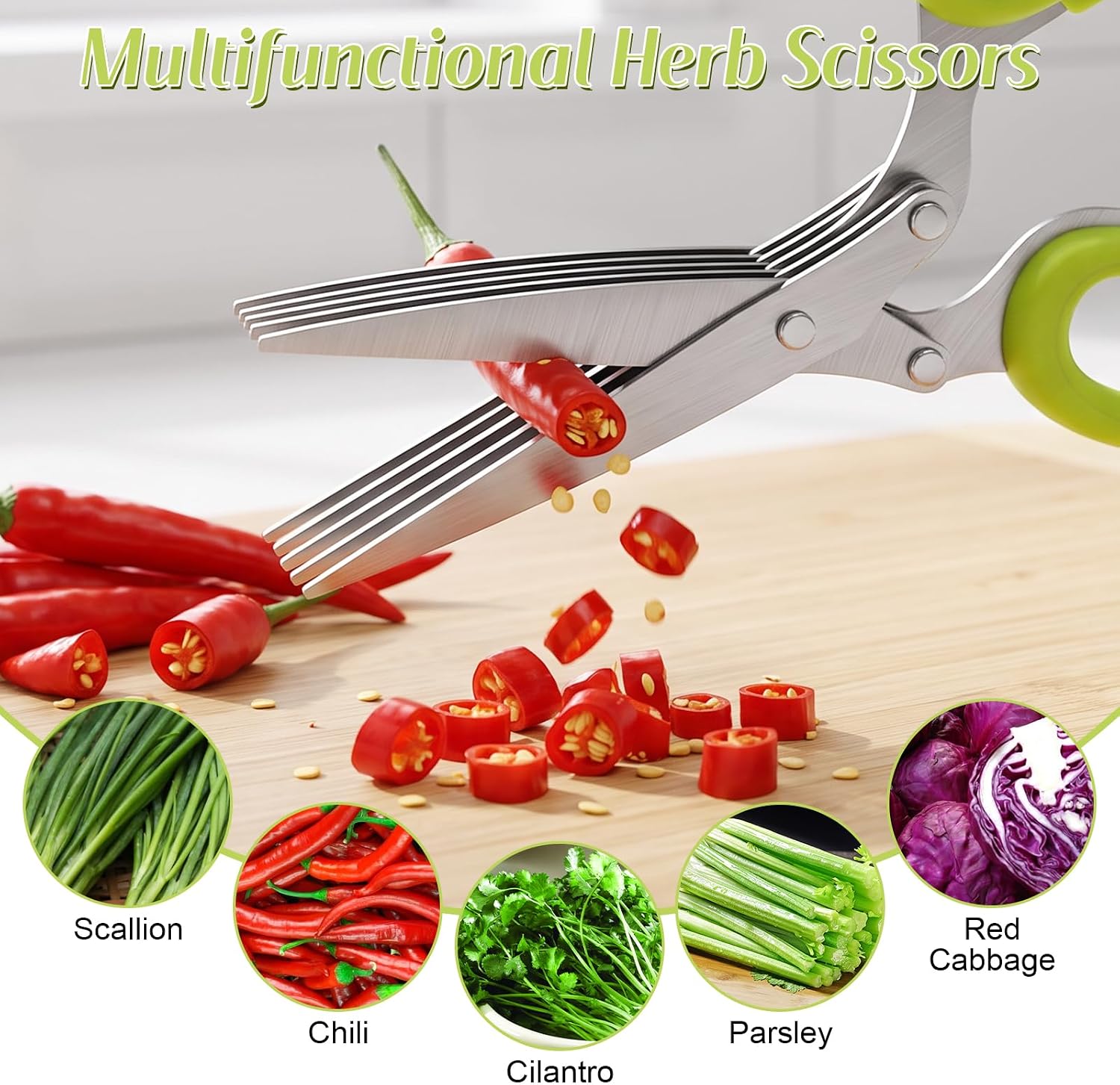 2027 Nova Tesoura para Ervas c - Herb Scissors 5 Blade avaliação e preço